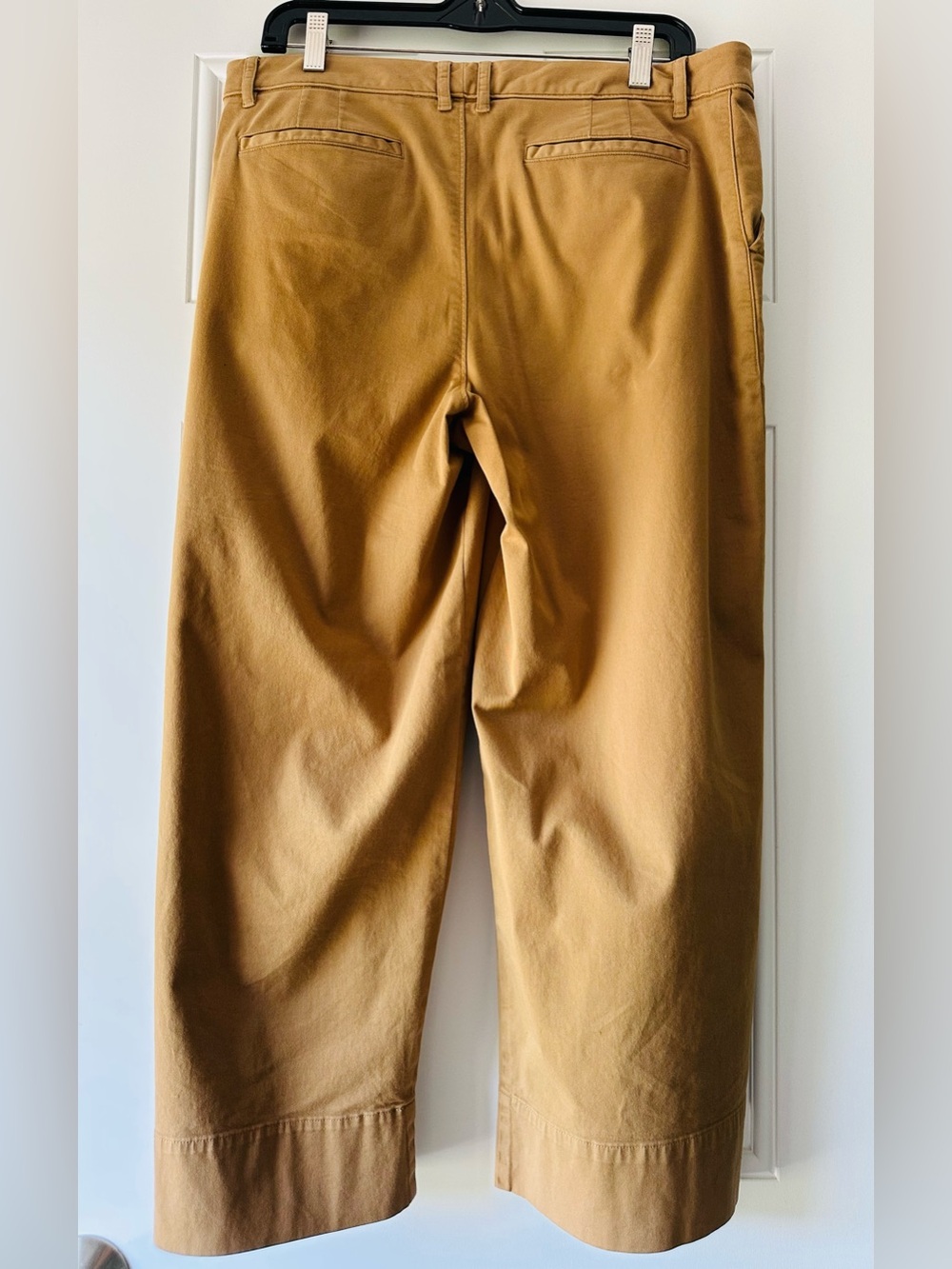 Garnet Hill Cropped Wide Leg Chinos Sz 10 Rich Brown NWT - Picture 3 of 10